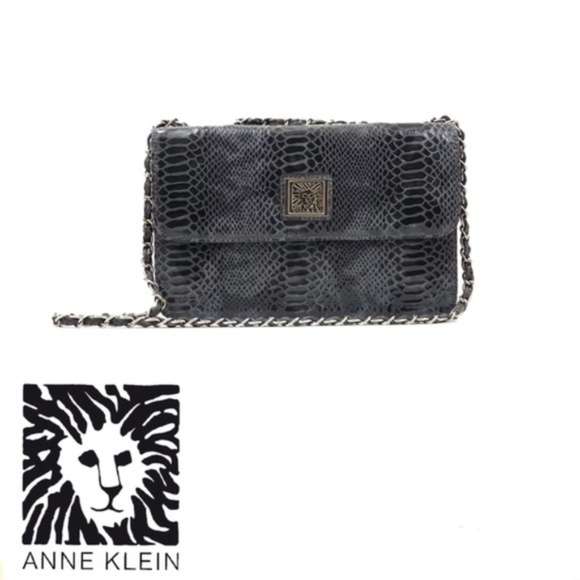 Anne Klein Handbags - Anne Klein Faux Snakeskin Chain Strap Bag